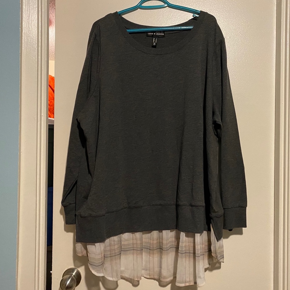 L & L PULLOVER SWEATER W/BOTTOM TRIM